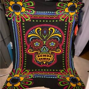 Sugar Skull tapestry w/ eyelets for wall mount